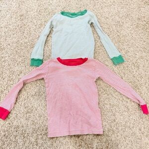 LAKE Pajama Shirt Bundle Red Green Stripes Toddler Size 4T